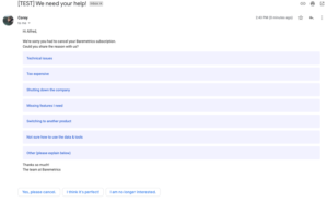 How to Write a Subscription Cancellation Email for SaaS - Baremetrics