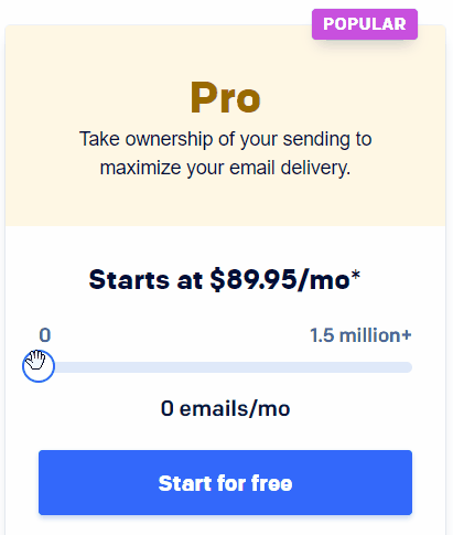 sendgrid usage based pricing