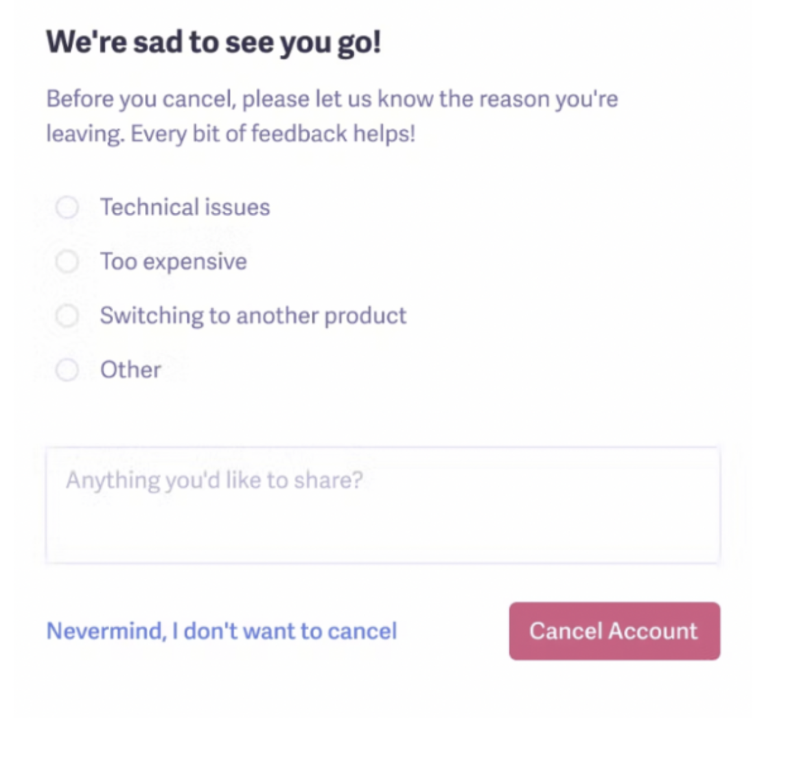 learn why your customer are leaving through customizable surveys 
